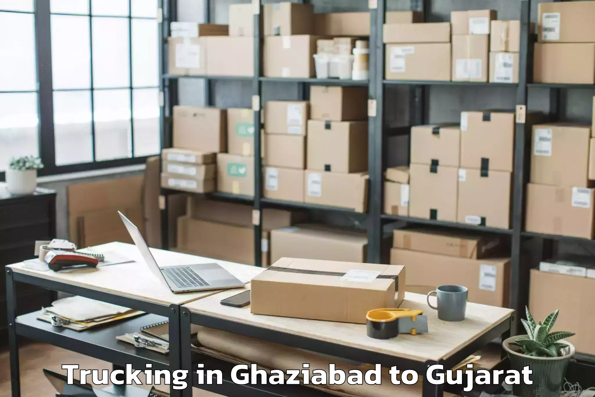 Easy Ghaziabad to Lunavada Trucking Booking